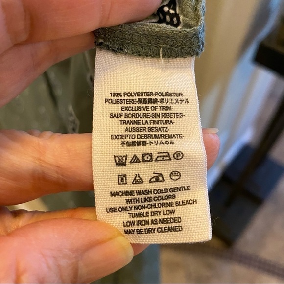 FREE PEOPLE Women Olive Patterned Open Back Sleeveless Buttoned Duster Size XS - Picture 11 of 12